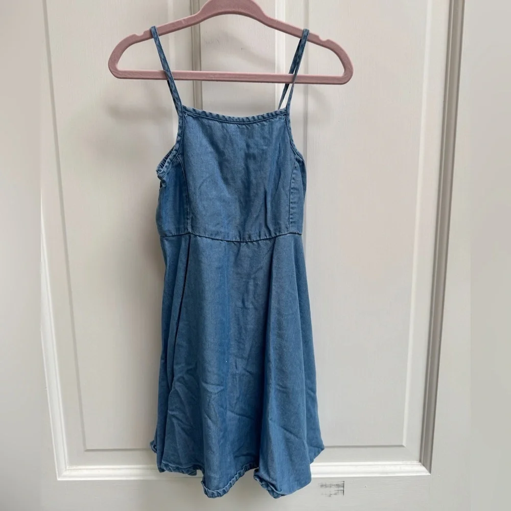 NWOT Old Navy 3T Girls Light Blue Denim Spaghetti Strap Dress
